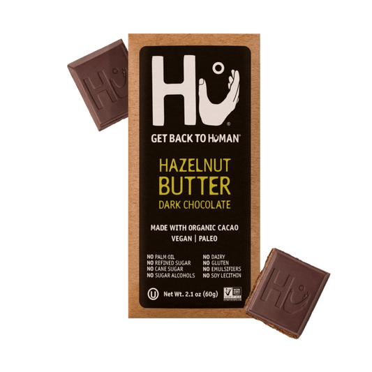 Barre de chocolat noir au beurre de noisette Hu