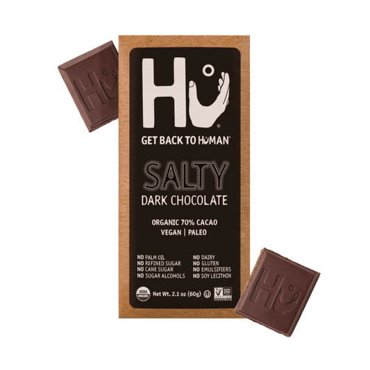 Barre de chocolat noir salé Hu