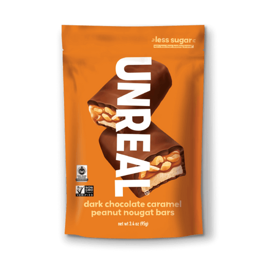 UNREAL Dark Chocolate Caramel Peanut Nougat Bars